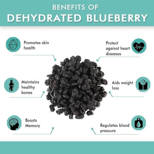 Image of Nutri Herb Dried Blueberries (250gram) | Sweet & Tangy Dehydrated Berries | Antioxidant-Rich, Chewy & Nutritious Snack | Healthy Dried Fruit