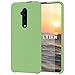 Feyten Cover Compatibile con OnePlus 7T PRO [con Vetro Temperato], Custodia Gomma Gel Silicio Liquido con Fodera Microfibra Morbida Caso Silicone Sottile Protettiva Cover (Verde Chiaro)