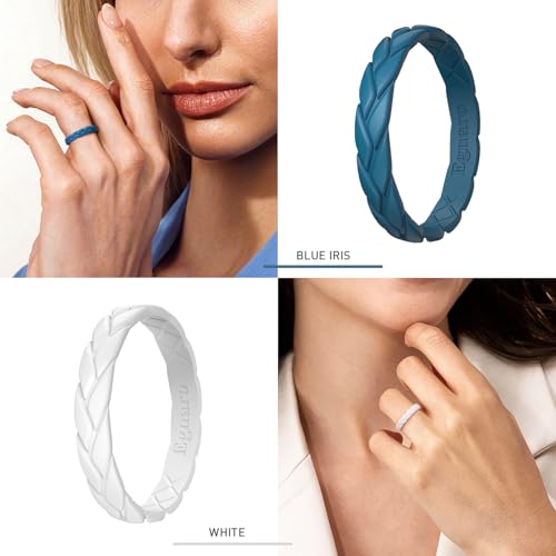 Anillos de silicona Egnaro para mujer de 3,5 mm de ancho pack flexible 4