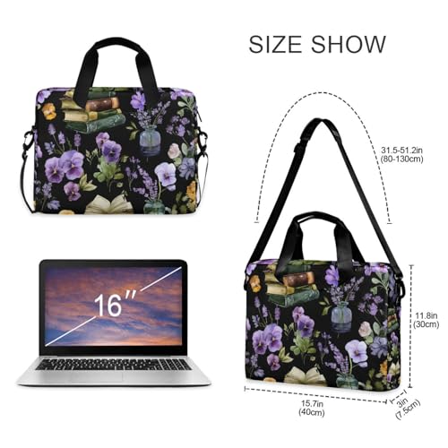 Maletín para portátiles ALAZA con estampado Lavanda y correa miniatura 4