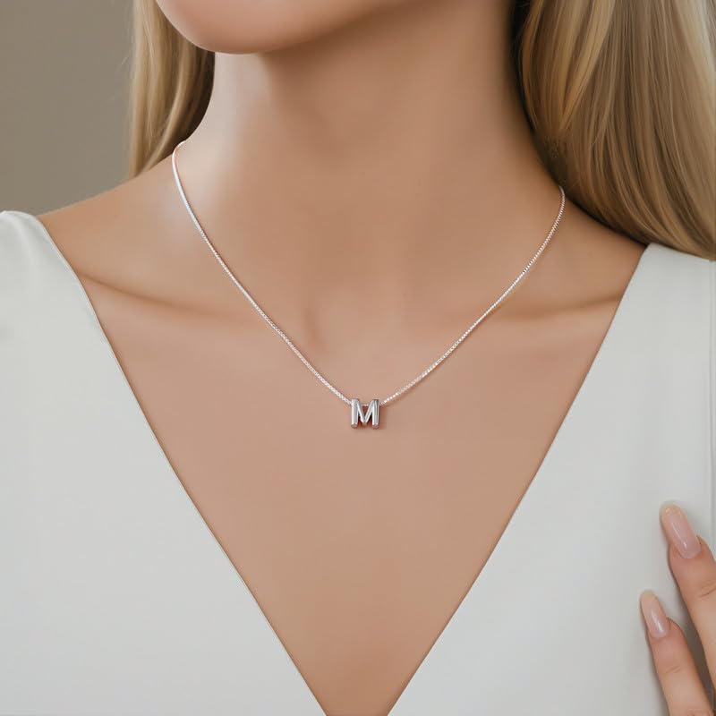 Initial-Necklaces B-Necklaces for Women|Men - Personalized Initial Letter A-Z & Heart Necklace Simple Letter Initial Pendant Necklace for Women|Men Jewelry Gifts2