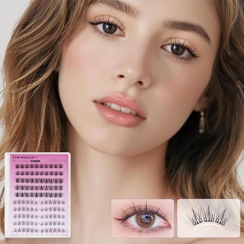 Image of 110PCS False Eyelashes, Self Adhesive Eyelashes, Wispy Handmade Fake Eyelashe, No Glue Needed Tweezers included (LMJ03-01)