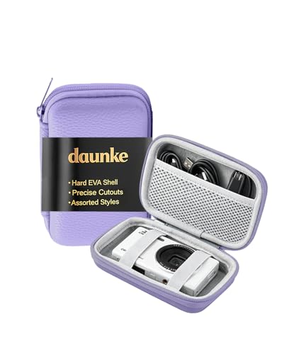 daunke Wysokiej jakości etui na aparat cyfrowy, materiał EVA, wodoodporny i odporny na zarysowania, przenośny – pasuje do Sony/Nikon/Canon/Samsung/Fujifilm – tylko etui (fioletowe)