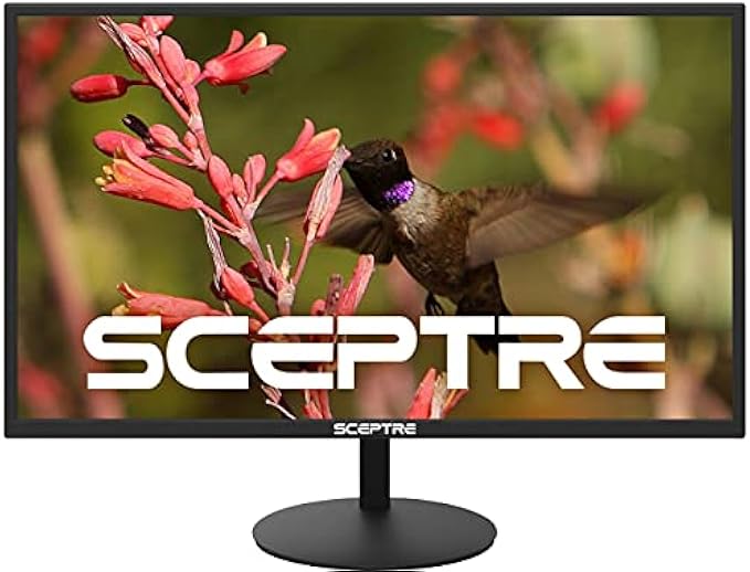 Sceptre E275W-19203R 27 吋超薄 1080P LED 顯示器 2X HDMI VGA 內建喇叭,金屬黑色 2018