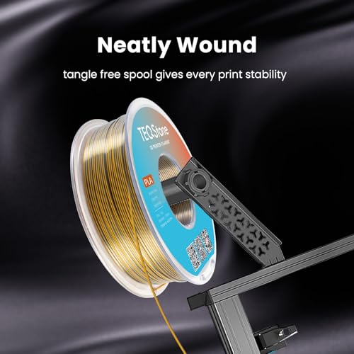Image of Dual Color Silk PLA Filament 1.75mm Gold Silver 1KG, Shiny High Gloss Finish, Seamless Color Transition, Neatly Wound, Accuracy + /-0.02mm Vacuum Packaging