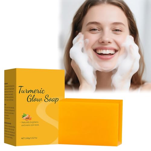 Jabón De Cúrcuma,Jabón De Curcuma Y Acido Kojico,Una Limpieza Suave Y Profunda Puntos Oscuros.Hecho A Mano,Jabon Cara Para Las Manchas.Hidratación Y Rejuvenecimiento De La Piel.100g
