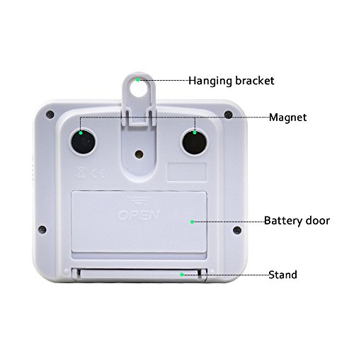 Samshow Digital Dual Kitchen Timer, Countdown Timer, Cooking Timer, Stopwatch, Large LCD Display Count Up/Down Timer, Alarm Reminding by Flashing, Magnetic Back, Stand, White, Battery Included