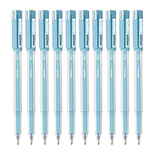 Image of Hauser Germany XO Jumbo Gel Pen Box Pack | Water Proof Ink For Smooth Flow System | Comfortable Grip With Smudge Free Writing | Smooth, Sturdy & Refillable Pen | Blue Ink, Pack of 10 Pens