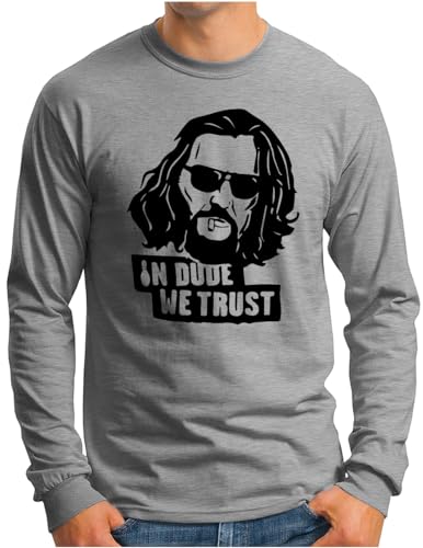 T-shirt manches longues Big Lebowski homme imprimé culte gris mélangé XL