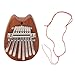 Mini Kalimba 8 Keys Finger Piano Clear Pleasant Sound Portable Thumb Piano Pendant with Hanging Rope (XA67 Cat Head)