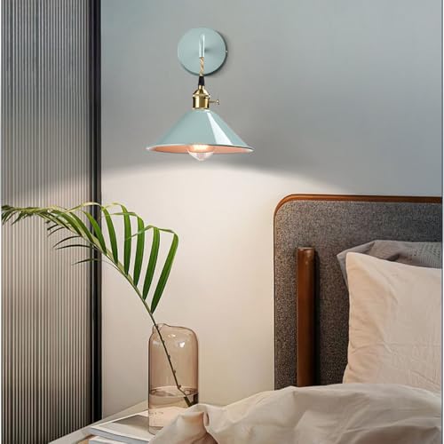 Image of Sea Green Wall Sconce 2-Pack, Hanging Height-Adjustable Wall Lamp, Plug-in&Hardwire Optional Wall Light Fixture with On /Off Switch for Bedroom Coffee Bar