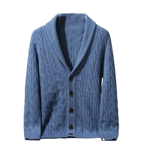 Pull en cachemire épais pour homme - Cardigan doux à boutons avec col vert