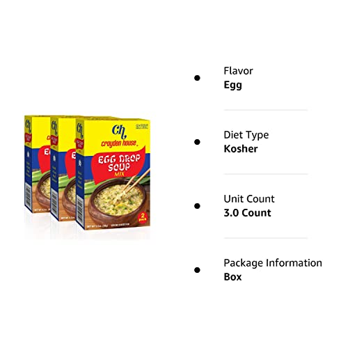 Croyden House Egg Drop Soup Mix 3.5oz (3 Pack, Total of 6 Envelopes) Quick and Easy Prep, Chinese Style, Kosher - Thumbnail 4