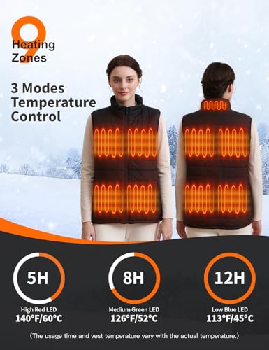Women’s Heated Vest with 20000mah Battery Pack Included, Rechargeable Heated Jackets for Women, Lightweight Quilted2
