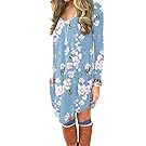 DEARCASE Women's Long Sleeve Casual Loose T-Shirt Dress