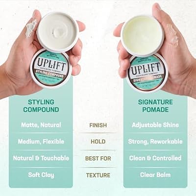 Uplift Provisions دهن توقيع الشركة لأنماط الشعر الجريئة التي تدوم - عقد قوي، لمعان عالي، غسيل سهل، نداء للجنسين، 3 أونصة.