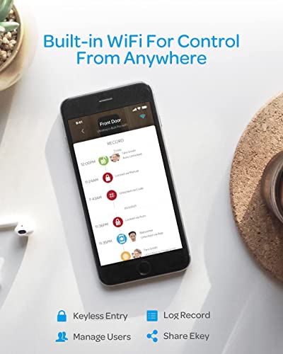 Smart Lock With Door Sensor, Ultraloq 5-In-1 Keyless Entry Door Lock With Built-In Wifi, Bluetooth And Keypad, Wifi Door Lock, Wifi Deadbolt, Ansi Grade 1 Certified - U-Bolt Wifi, Lock #TOP4