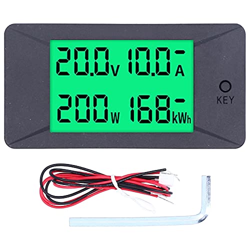 PZEM 025 Digital Display Voltmeter, DC5 12V Multifunctional Tester, Industrial with Reinforced PBT Material, Temp, Wide HTN LCD Screen, Green Backlit for Reading