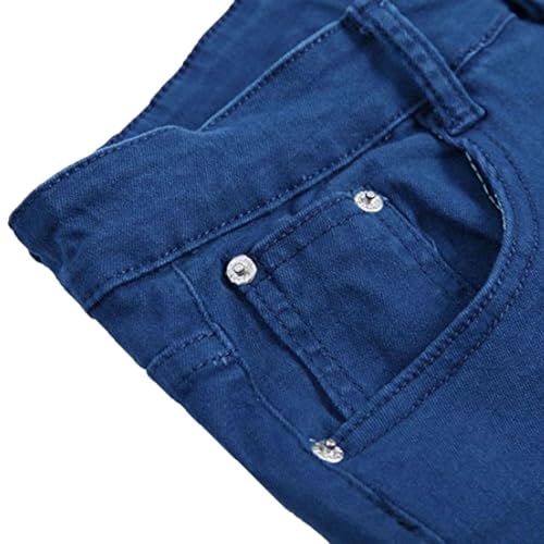 Men's Denim Pant Ripped Jeans Button Destroyed Long Curvy Stretch Shredded Pocket Pants2