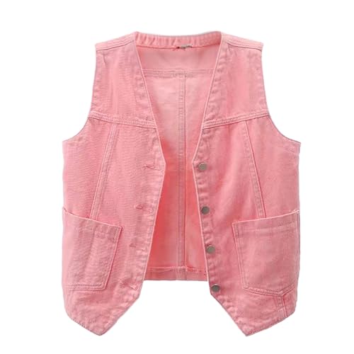 Chaleco vaquero mujer cuello V para tus looks de primavera y festivales al aire libre