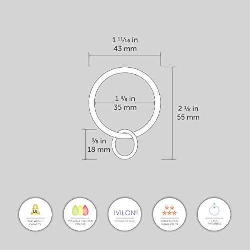 image for Ivilon Drapery Eyelet Curtain Rings - 1.7