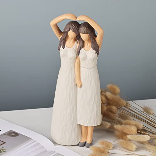 Sister Figurines,By My Side Sister Sculpture,Friendship Statues For Women,Bff Gifts For Women, Gifts For Sisters From Sisters,Sister Best Friend,Christmas Friendship Gift,Same-Sex Friendships Gift #TOP5