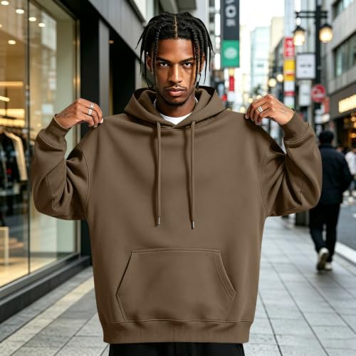 Oversized Hoodie for Men Loose Fit Vintage Fleece Mens Sweatshirts - image 3