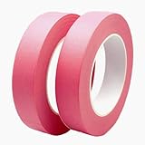 Zo.Yehaa 2 Pack Pink Painters Tape 1 inch Wide, Masking Tape 1 inch X 55 Yards X 2 Rolls, Pink Paper Tape for Arts DIY Crafts Painting Labeling Decoration School Projects Home Office