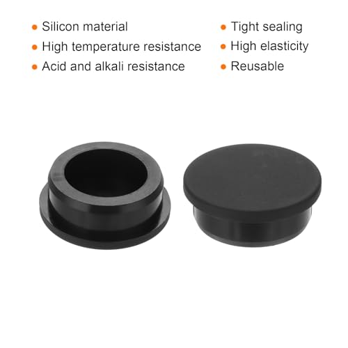 Image of MECCANIXITY 4pcs T-Shaped Silicone Plugs 39.3mm 1-1 /2 Inch Dia Snap in Plug Hole Seal Cover Round Rubber Stopper for Kitchen Rubber Bulkheads Waterproof Sealing Plugs Black