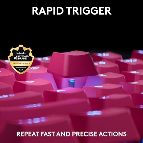 Image of Logitech G PRO X TKL Rapid Tenkeyless Wired Gaming Keyboard with Magnetic Analog Switches, RGB - Magenta, PC Gaming Keyboards, Pro