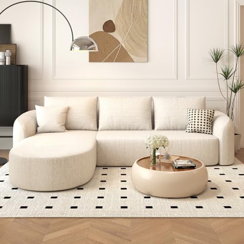 Consejos para Comprar Sala Piel del mes. 48 Settab - Sofá modular de 111 pulgadas con parte trasera curvada moderna y minimalista, cómodo sofá de nube sin huesos, en forma de L, para sala de estar, departamento,...