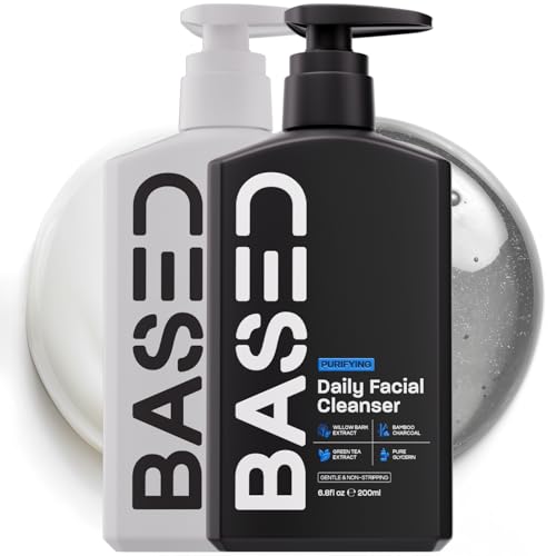 BASED Daily Skincare Duo | Purifying Face Wash + Restoring Moisturizer | Built For All Skin Types | Healthy Ingredients | Hormone Safe - ZERO Endocrine Disruptors