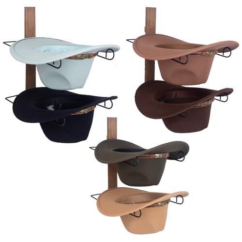 Cowboy Hat Racks For Wall Holds Up To 6 Hats,Hanging Cowboy Hat Holder Wall Mount With Metal Rack,Western Hat Rack,Cowboy Hat Organizer for Wall
