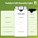 Philips 72W 7400LM LED Flood Lights Outdoor, Switch Controlled Aluminum Security Lights, 3 Adjustable Heads, Wall Mount, 5000K Daylight, Waterproof for Yard, Garage