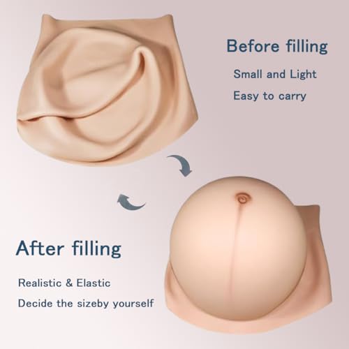 DlY Inflatable Silicone Fake Pregnant Belly, Realistic Simulation Artificial Fake Belly Belly Twins for Xmas Cosplay2