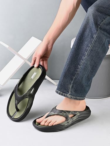 Image of DOCTOR FEEL SOFT Men Cushioned Thong Slippers with Soft Footbed, Lightweight Comfortable Everyday Wear Slippers, Flexible Sole for Indoor Outdoor Use and Relaxed Walking