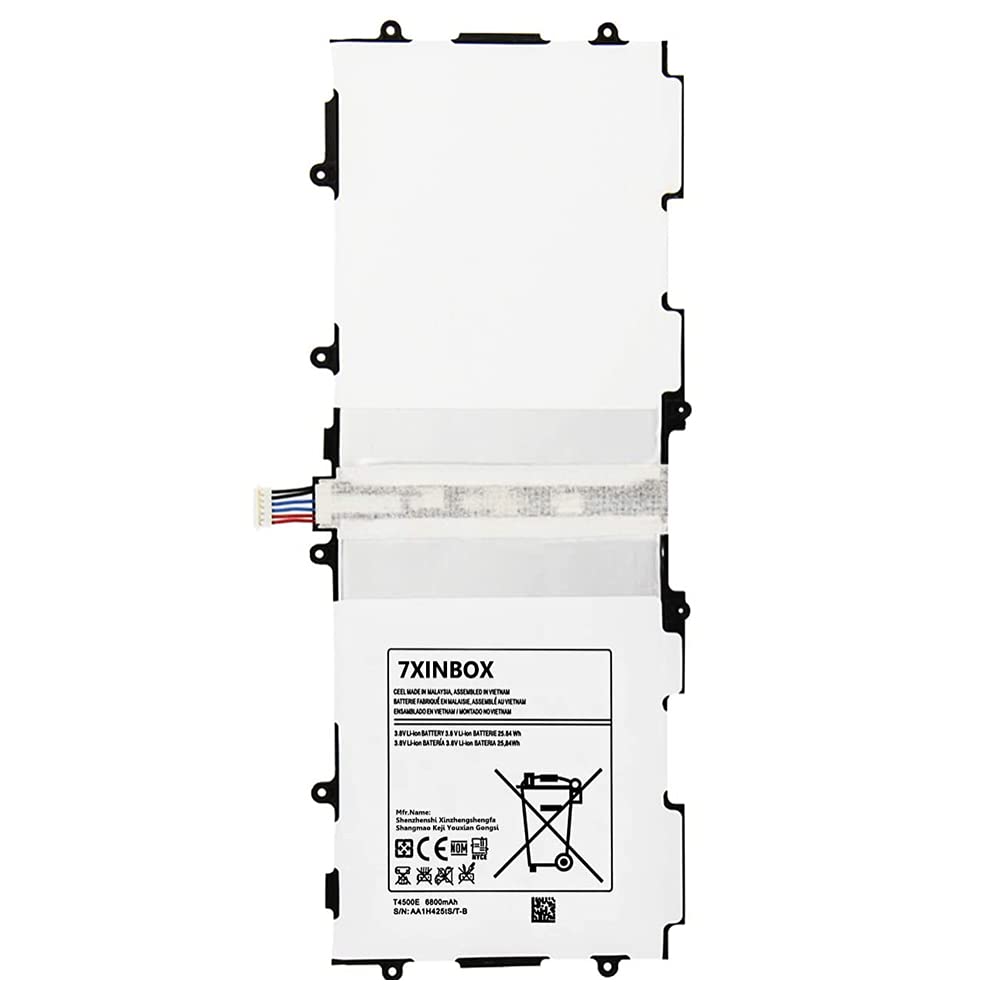 T4500E 3.8V 6800mAh Batterie Remplacement pour Samsung Galaxy Tab 3 10.1 GT-P5210 P5200 T4500C GT-P5200 GT-P5220 GT-P5213 P5210 P5200 P5220 P5213AAaD503tS / 7-B AA1D625aS / 7-B