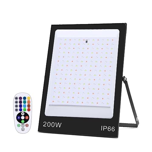 Projecteur LED ultra mince multicolore avec télécommande étanche IP66