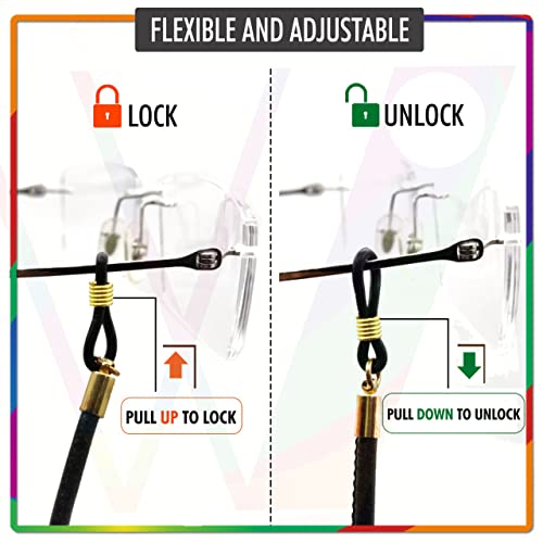 Image of Unisex Specs Holder Hook & Loop Anit Slip Eyewear Lanyard Beads Strap Chain
