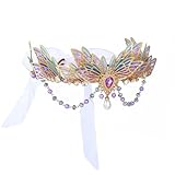 Fashey Fairy Crowns and Tiaras Purple Butterfly Elf Costume Sparkly Rhinestone Headpieces Festival Rave Costume Hair Accessories for Women