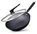 wok Panoramique Fine Fine Fine 34cm, poêle à frire physique, cuisine et ustensiles de cuisine adaptés au poêle à gaz