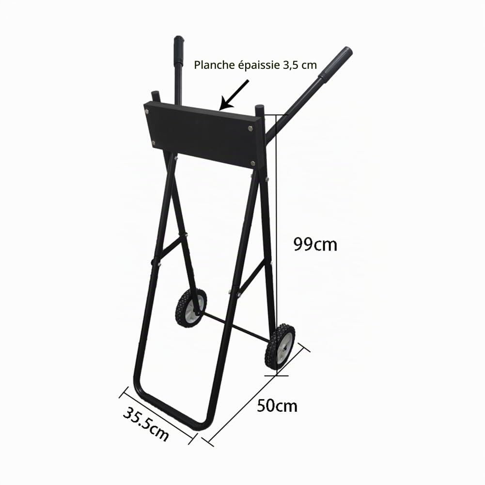 Chariot à moteur hors-bord, capacité de 85 kg, support pliable pour moteurs hors-bord, roue de transport de 99 cm de hauteur, support de moteur de bateau pour réparation, entretien