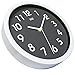 HITO Silent Wall Clock Non Ticking 10 inch Excellent Accurate Sweep Movement Glass Cover, Modern Decorative for Kitchen, Living Room, Bathroom, Bedroom, Office (Gray)