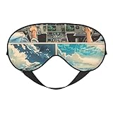 Ajuste ajustable: con una correa elástica flexible, esta máscara de ojos para dormir con ilustración de cabina de avión cómic de 7.9 x 8.5 pulgadas se puede ajustar fácilmente para un ajuste ideal sin presionar los ojos, asegurando una comodidad óptima tanto si estás en casa como de viaje.