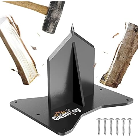 Geimrsy Firewood Kindling Splitter for Wood Stove Fireplace and Fire Pits, High Strength Structural Manual Log Splitter, Kindling Wood Splitter Cracker Wedge for Outdoor, Pointed Head (Style-B) Cover