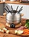 Sanenchue Fondue Pot, 6-Cup Electric Fondue Pot Set for Cheese & Chocolate, 8 Color-Coded Forks, Temperature Control, Stainless Steel Pot Set, Solid Wood Base and Handle, FD-24