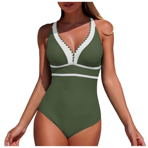Bañador mujer reductor barriga traje de baño una pieza cuello V