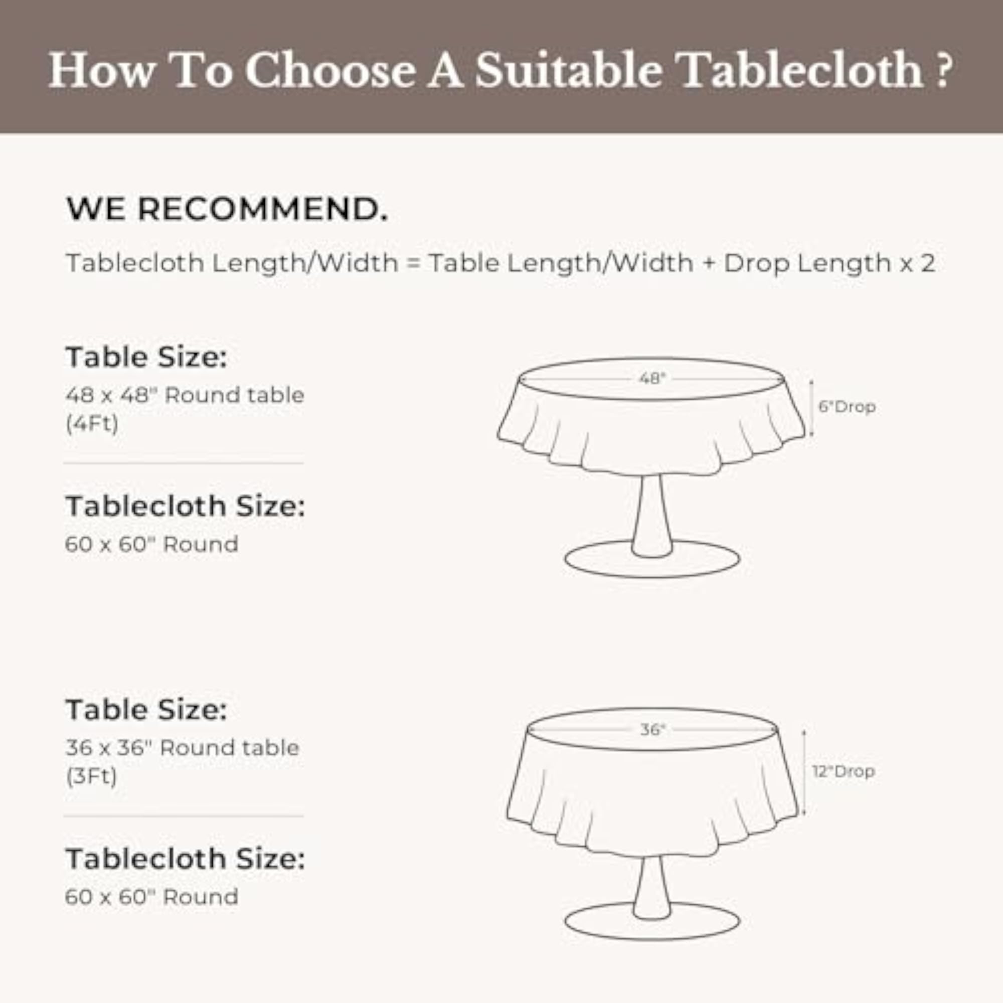 Round Tablecloth 60 Inch, Black