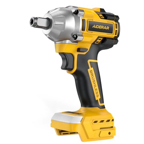 Image of AIDERAR Cordless Impact Wrench for DeWalt Battery, 500Nm (369Ft-Lbs) 1/2" & 1/4" Brushless Impact Gun, 2-Speed High Torque Power Tool for Tire Removal, Rusted Bolts, Car Maintenance(No Battery)