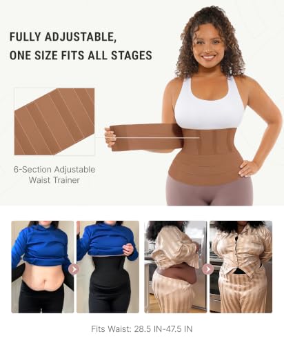 Image of FeelinGirl Waist Trainer for Women Trimmer Belt Waist Cincher Tummy Wrap Plus Size Snatch Bandage Body Shaper